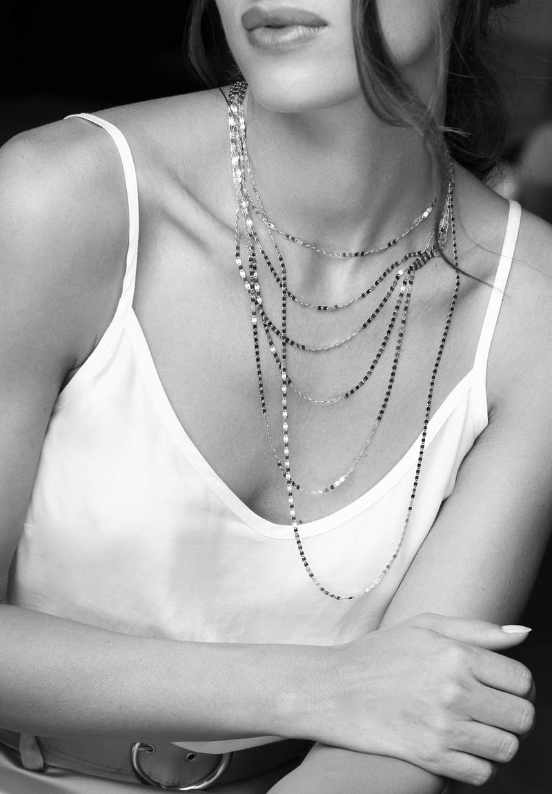 Miabella Italian 925 Sterling Silver, 18Kt Gold Plated Sparkle Mirror Link Chain Necklace for Women, Made in Italy (sterling silver, Length 16+2ext. Inches (women's choker length)) - Image 4